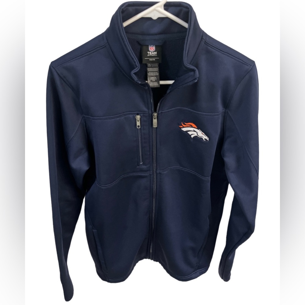 🎉Denver Broncos NFL Football Youth XL-18 Fleece Polyester Fill Zip Jacket Sport